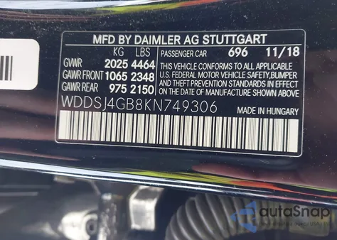 2019 Mercedes-Benz Cla 250 4Matic from USA, damaged, VIN WDDSJ4GB8KN749306